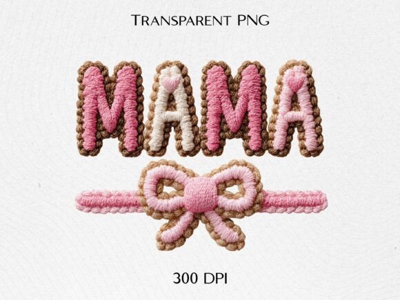 Coquette Mama Faux Embroidery Design