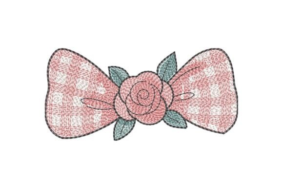 Floral Bow Embroidery Design Set