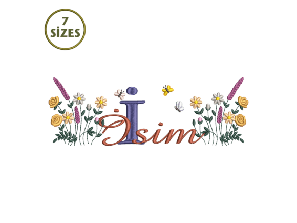 Floral Name Bouquet Embroidery