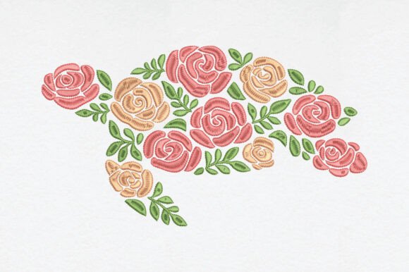 Flower Sea Turtle Embroidery