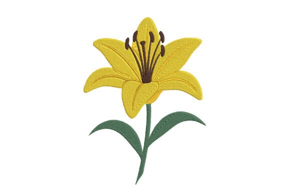 Lily Flower Embroidery Design