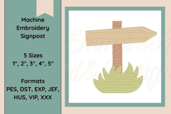 Machine Embroidery Signpost Design