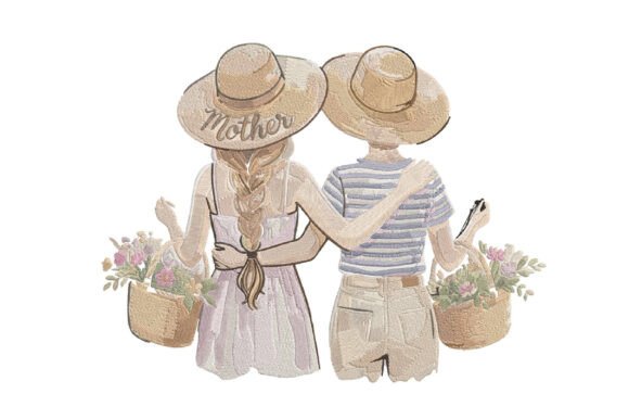 Mother and Daughter Embroidery