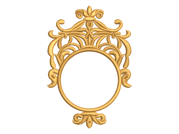Ottoman Oval Frame Embroidery Design