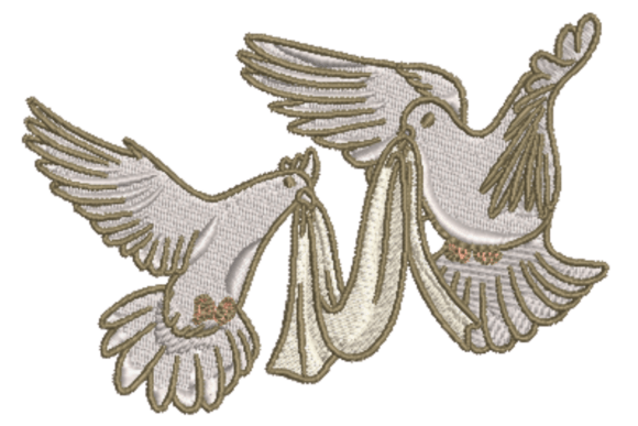 Pair of Doves Embroidery