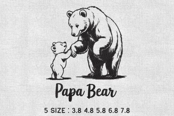 Papa Baby Bear Embroidery