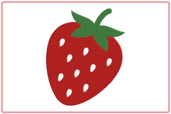 Red Strawberry Embroidery Design