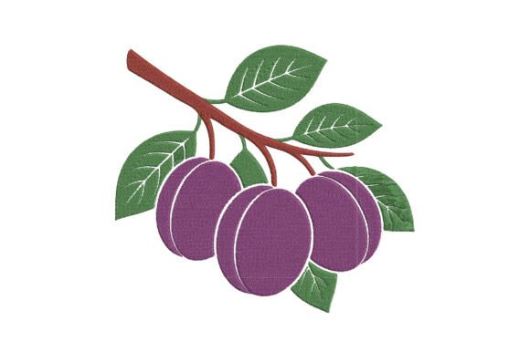 Ripe Purple Grapes Embroidery Design