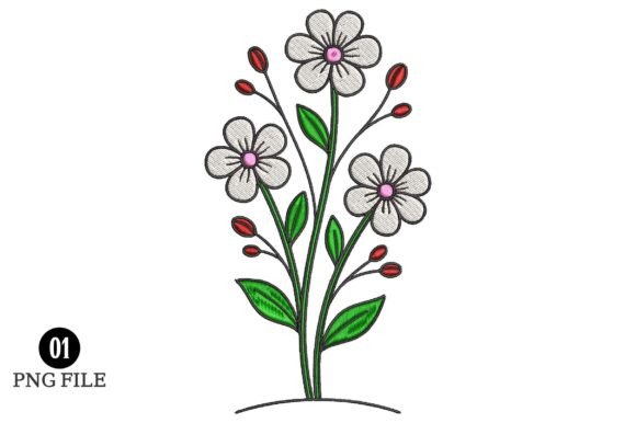 Simple Floral Embroidery Design