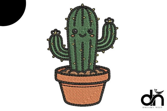 Smiling Saguaro Cactus Embroidery