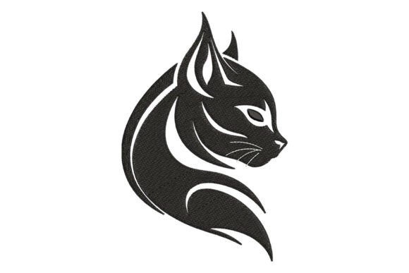Tribal Cat Embroidery Design
