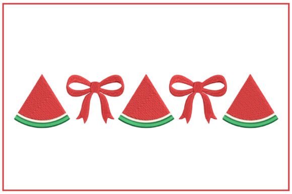 Watermelon and Bow Embroidery